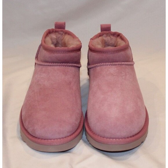 UGG WOMEN'S ULTRA MINI SUEDE SHEARLING LINED BOOTS DYR‎ PINK  NEW - Picture 5 of 8